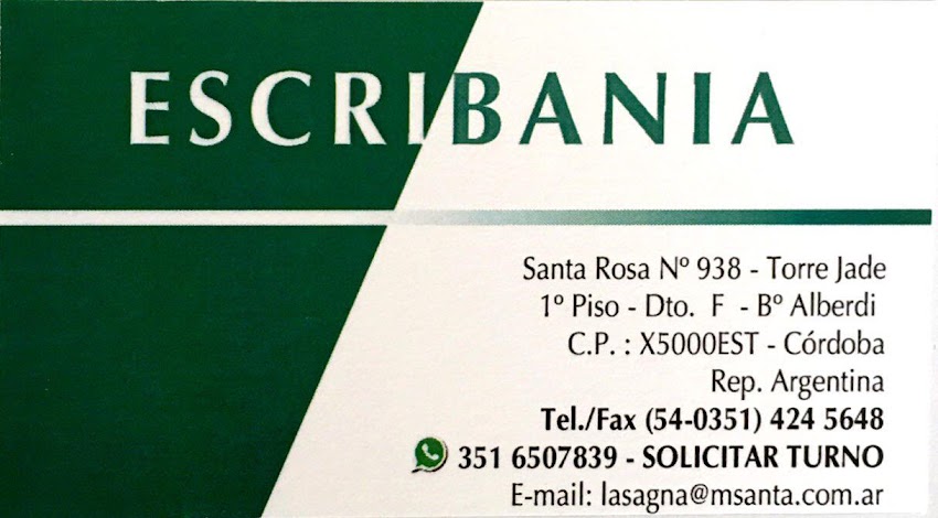 Escribania Lasagna – Santa