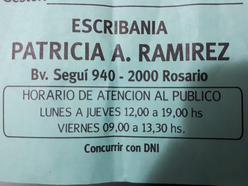 Escribania Patricia A.Ramirez