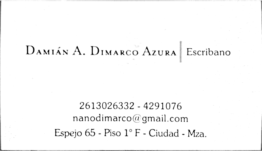 Escribanía – Escribano Damián Dimarco
