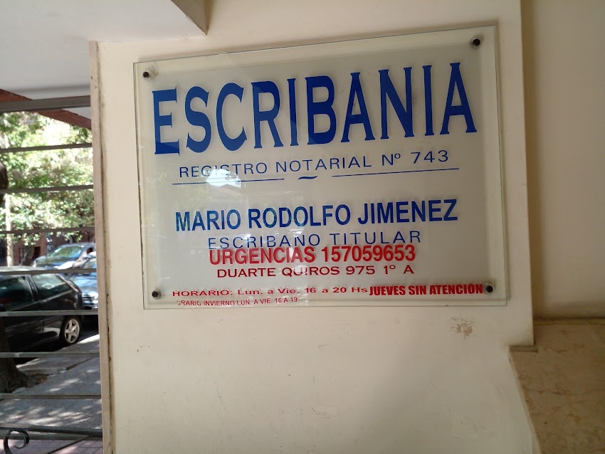 Escribania Registro Notarial No. 743 Mario Rodolfo Jímenez